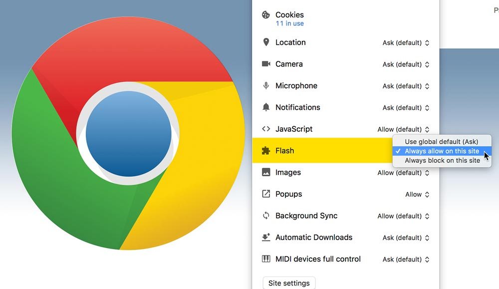 google chrome how to update flash